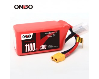 ONBO Ultralight 1100mAh 22.2V 130C 6S1P Lipo Battery