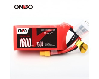 ONBO Ultralight 1600mAh 22.2V 130C 6S1P Lipo Battery
Skylark M4-FPV250,Mini Shredder 200,INDY250 